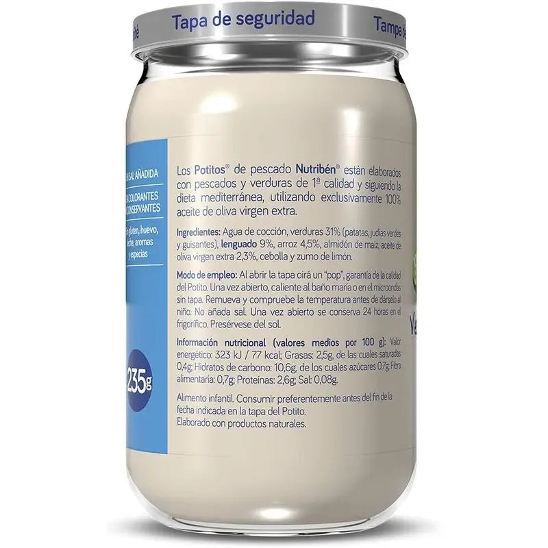 Nutriben Potito -vihannespurkki, jossa on kielikampelaa, 235 g