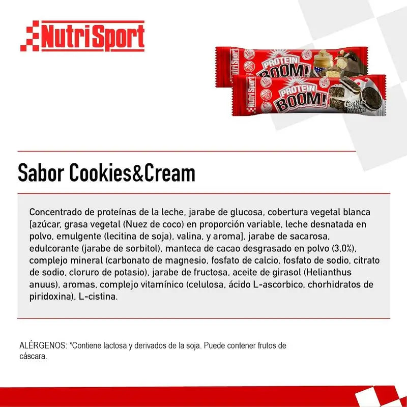 Nutrisport Protein Boom Cookies-Cream -pakkaus, 24 patukkaa   