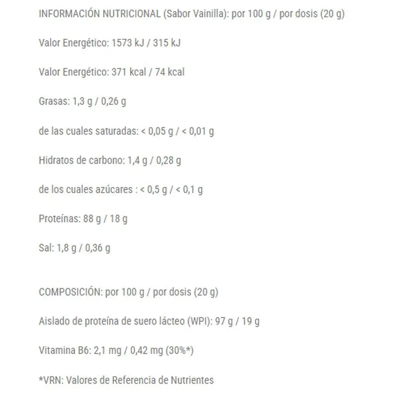 Nutrisport Iso Whey Cero Cero Vanilja, 1 kg