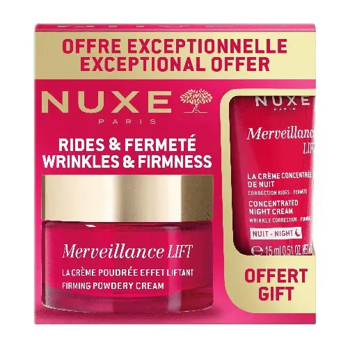 Nuxe Merveillance Lift -lahjapakkaus: Lifting-vaikutteinen puuterivoide (Pn) 50 ml + yövoide 15 ml, 65 ml