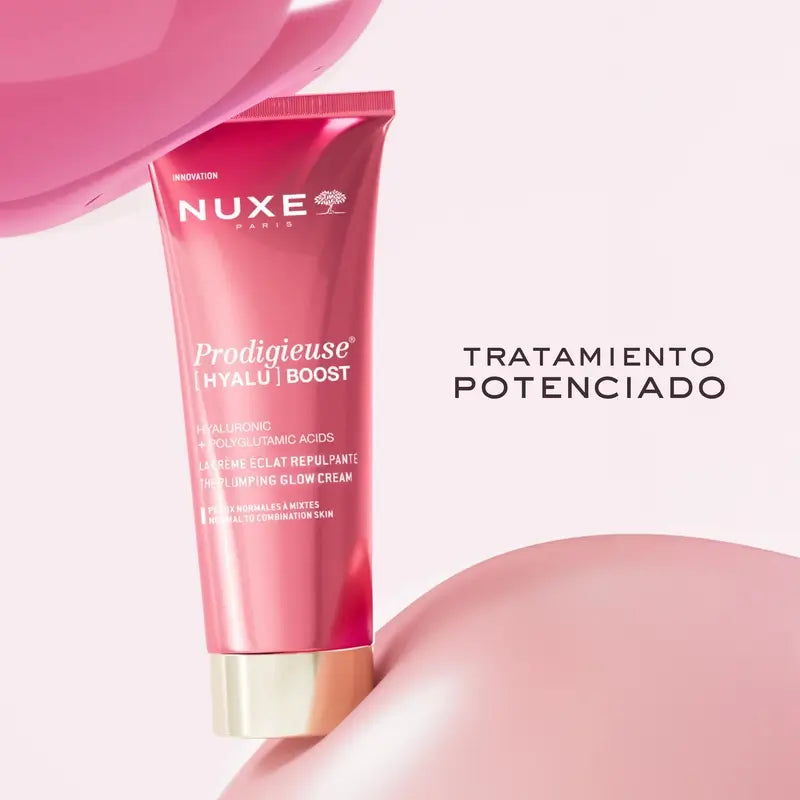 Nuxe Prodigieuse [Hyalu] Boost -kiiltoa antava ja täyteläisyyttä lisäävä voide, 50 ml