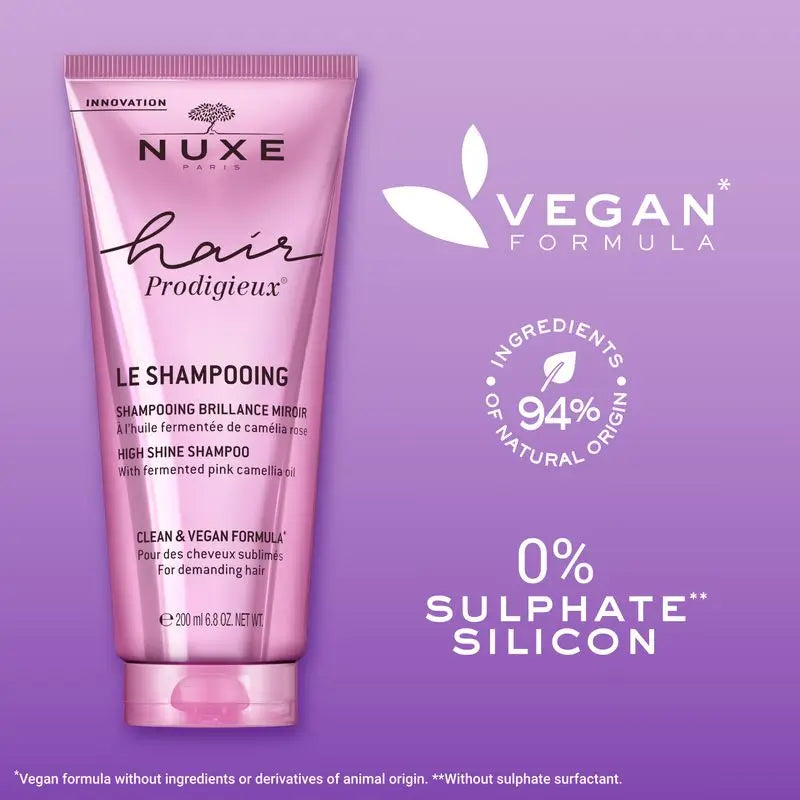 Nuxe Hair Prodigieux® Sublime Hair -kiiltoa antava shampoo, 200 ml