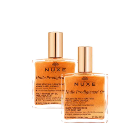 Nuxe Huile Prodigieuse Or -kuivaöljy, 2 x 100 ml:n pakkaus
