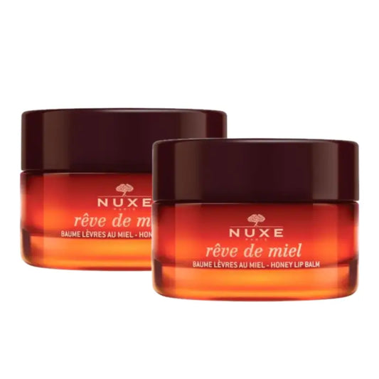 Nuxe Rêve de Miel -huulivoide hunajalla, erittäin ravitseva ja korjaava, 2 x 15 ml:n pakkaus