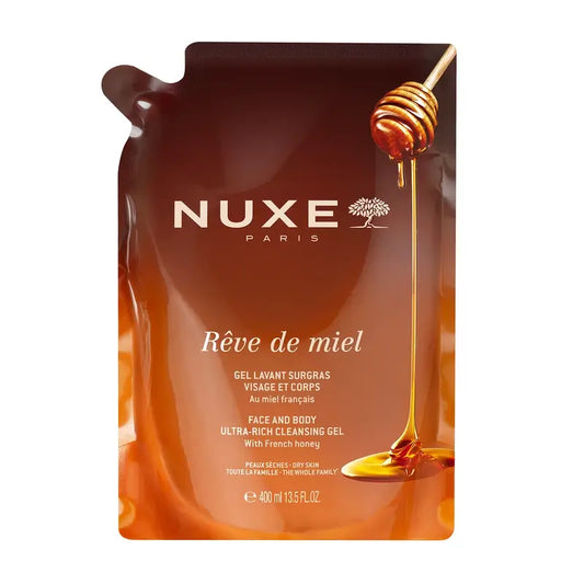 Nuxe Rêve de Miel kasvojen ja vartalon puhdistusgeeli, täyttöpakkaus 400 ml