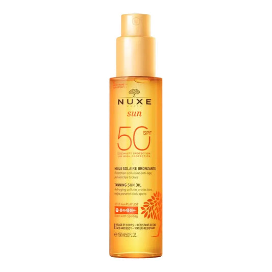 Nuxe Sun -rusketusöljy kasvoille ja vartalolle SPF 50