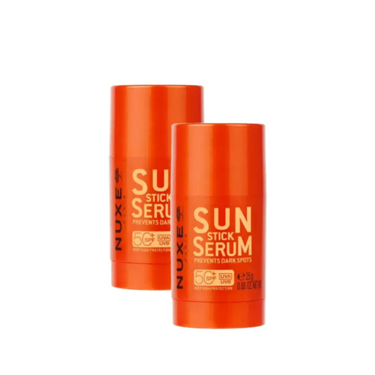 Nuxe Sun Aurinkosuojaseerumi tikussa SPF 50+, 2 x 25 g:n pakkaus