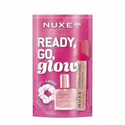 Nuxe Very Rose Glow On The Go -vaaleanpunainen huulipuna- ja kukkauuteseos-setti 