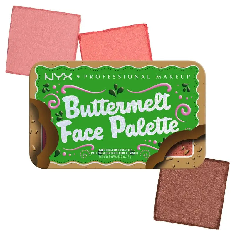 Nyx Buttermelt -kasvopaletin aurinkopuuterit, 3 x 4 g