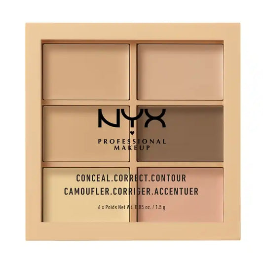 Nyx Concealer- ja konturointipaletti (Conceal, Correct, Contour Palette), 9 g