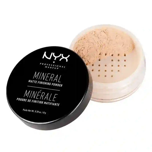 Nyx Mineral Finishing Powder Light Medium -kiinnityspuuteri vaalealle iholle 01, 8 g
