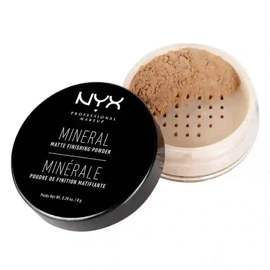 Nyx Mineral Finishing Powder -kiinnityspuuteri, sävy 2 Medium Dark, keskitummalle iholle, väri beige, 8 g