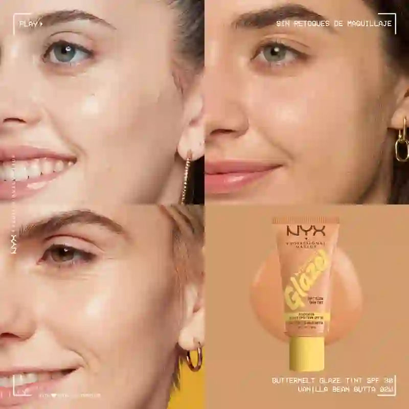 Nyx Skin Tint Buttermelt Glaze Soft Glow + Protection Spf/Fps 30 , 30 ml