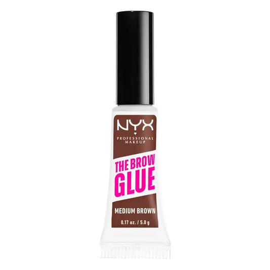 Nyx The Brow Glue, kulmakarvojen kiinnitysheli, pitkäkestoinen, sävy 02 Medium Brown, 5 g