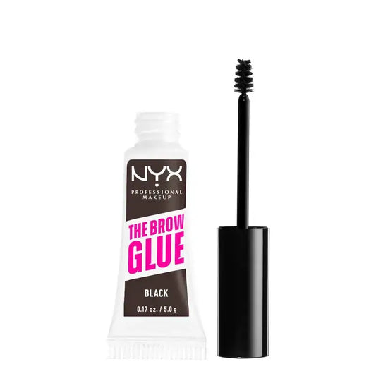 Nyx The Brow Glue, kulmakarvojen kiinnitysgeeli, pitkäkestoinen, sävy Black Brown, 5 g
