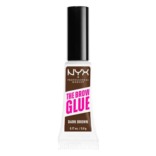 Nyx The Brow Glue, kulmakarvojen kiinnitygeeli, pitkäkestoinen, sävy 03 Dark Brown, 5 g