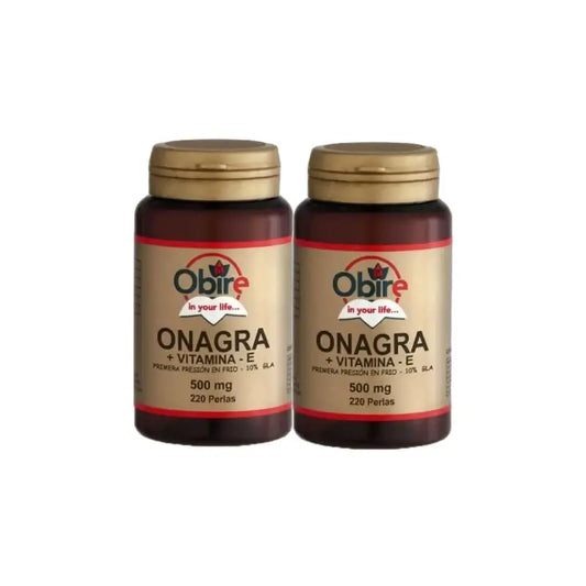 Obire Onagara-öljy 500 mg, 2 x 450 kapselia sisältävä pakkaus