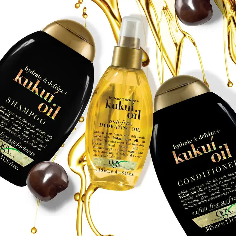 OGX Kukuí-öljyhoitoaine, joka ehkäisee hiuksien pörröisyyttä, 385 ml