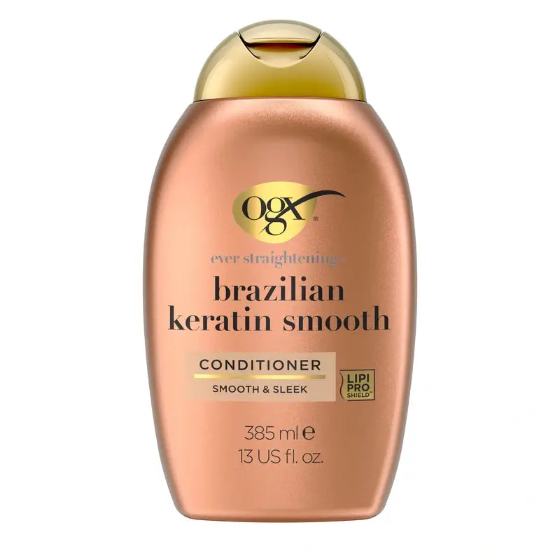 OGX Brasilialainen keratiinihoitoaine, aaltoilevalle tai kiharaiselle hiukselle, tasoittaa, vahvistaa ja kosteuttaa, 385 ml