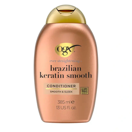 OGX Brasilialainen keratiinihoitoaine, aaltoilevalle tai kiharaiselle hiukselle, tasoittaa, vahvistaa ja kosteuttaa, 385 ml