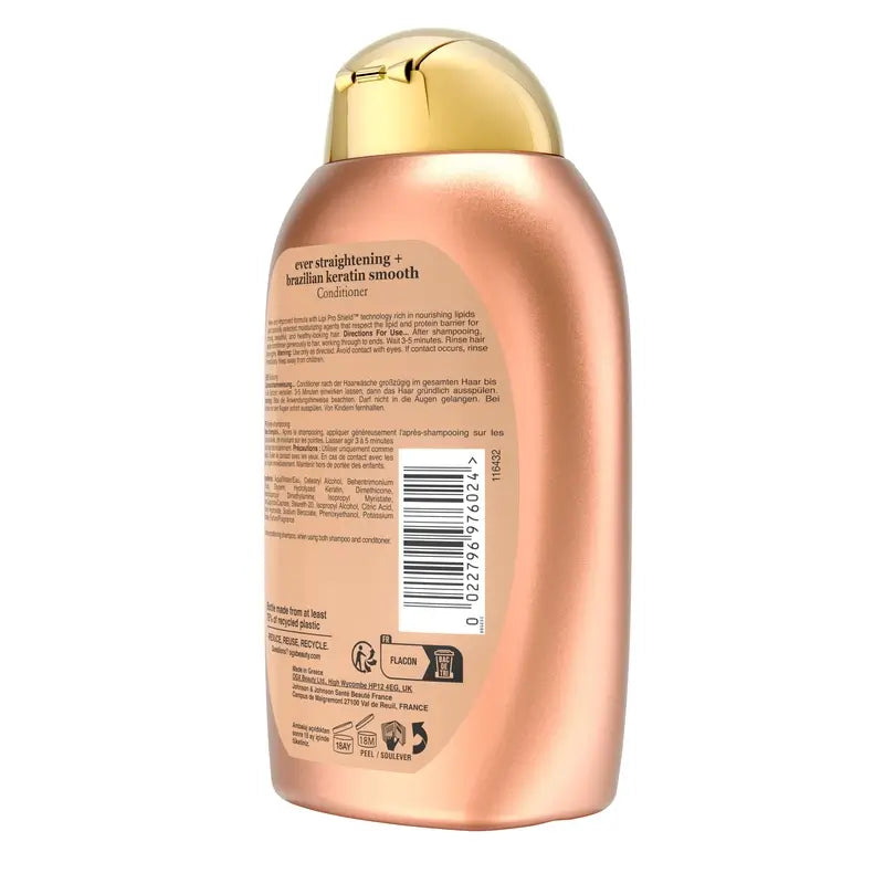OGX Brasilialainen keratiinihoitoaine, aaltoilevalle tai kiharaiselle hiukselle, tasoittaa, vahvistaa ja kosteuttaa, 385 ml
