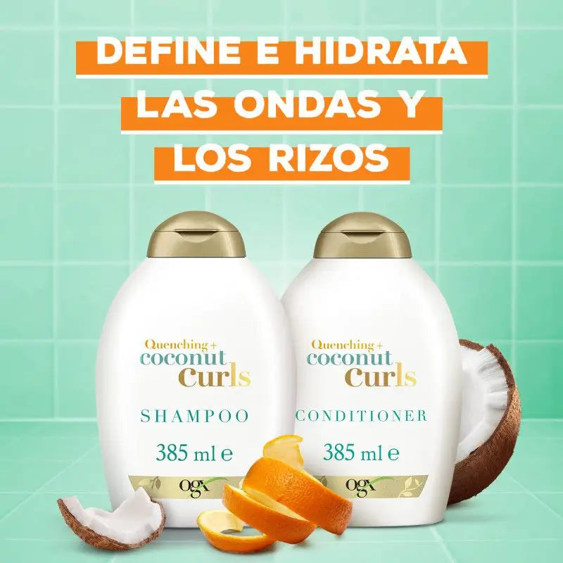 Ogx Kookos-shampoo kiharaisille hiuksille, 385 ml