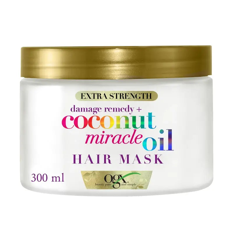 OGX Miracle Coconut Oil -hiusnaamio, korjaa ja elvyttää vaurioituneita ja hauraita hiuksia, 168 g