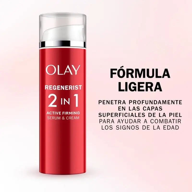 Olay Regenerist 2 in 1 Active Firming Day Cream & Serum – kiinteyttävä päivävoide ja seerumi, 50 ml