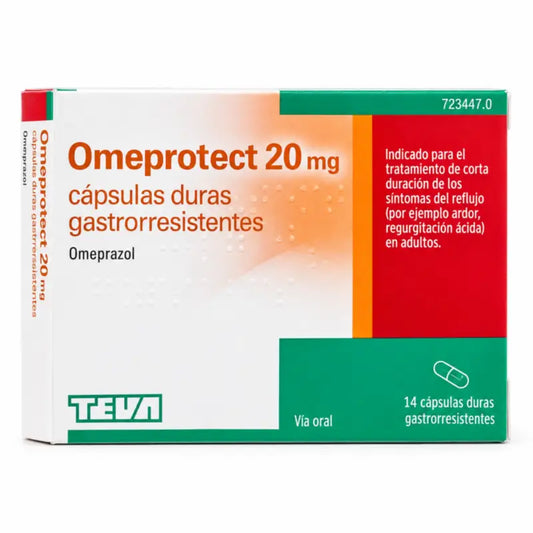 Omeprotect 20 mg, läpipainopakkaus, 14 mahahappokestävää kapselia