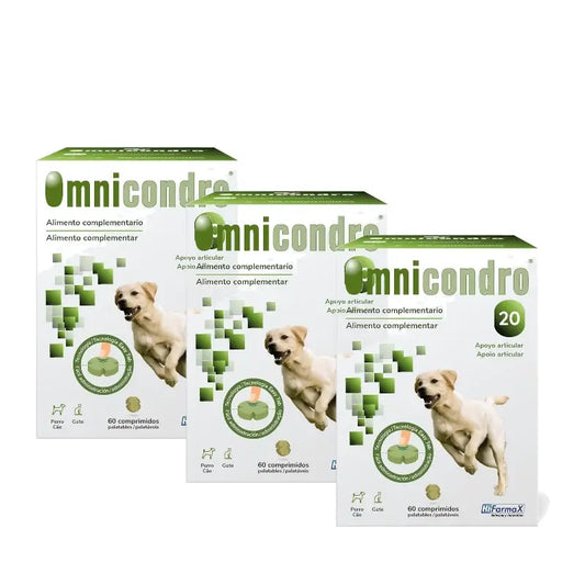 Omnicondro 20 - nivelten suojaava valmiste koirille, 3 x 60 tablettia sisältävä pakkaus