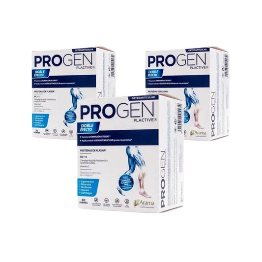 Opko Progen Plactive Kaksitoimiset plasmaproteiinit, pakkaus 3 x 30 annospussia