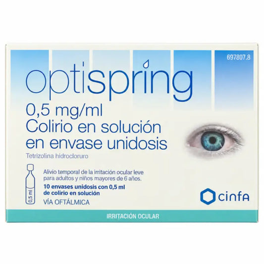 Optispring 0,5 mg/ml silmätipat, 10 yksiannosliuosta