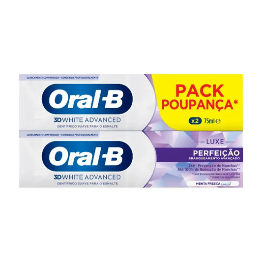 Oral-B 3D White Advanced Perfection -hammastahna, 2 x 75 ml
