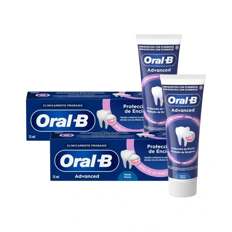 Oral-B Advanced -hammastahna, ikenien suoja, raikas minttu, 2 x 75 ml 