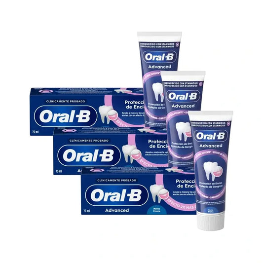 Oral-B Advanced -hammastahna, ikenien suoja, raikas minttu, 3 x 75 ml 