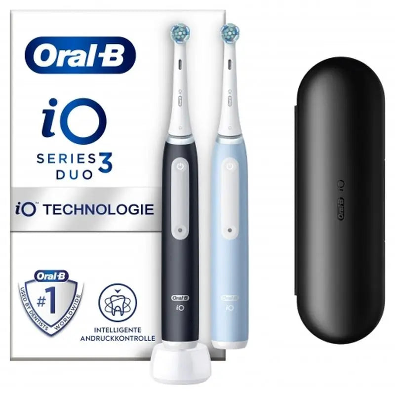 Oral-B Braun iO3s Duplo -sähköhammasharja, musta ja sininen