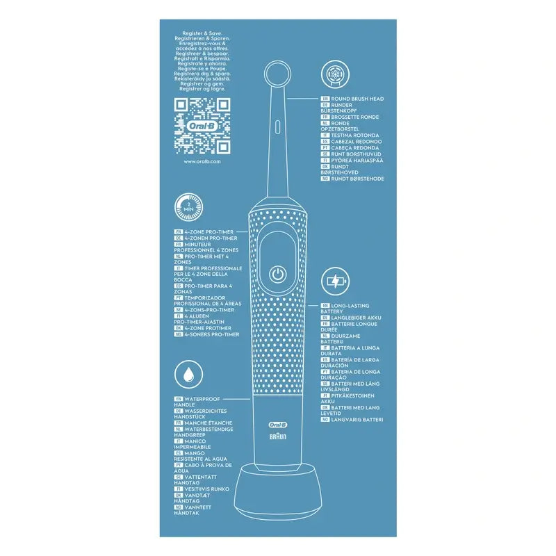 Oral-B Braun Vitality Pro -akkukäyttöinen hammasharja, sininen
