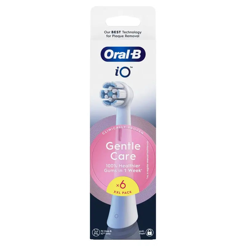 Oral-B Io Gentle Care -varakärjet, pyöreät, alkuperäiset, herkille ikenille, 6 kpl