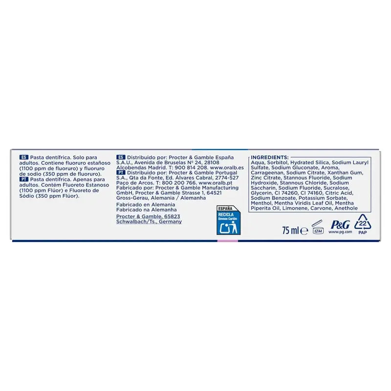 Oral-B Advanced -hammastahna, ikenien suojaus, raikas minttu, 75 ml