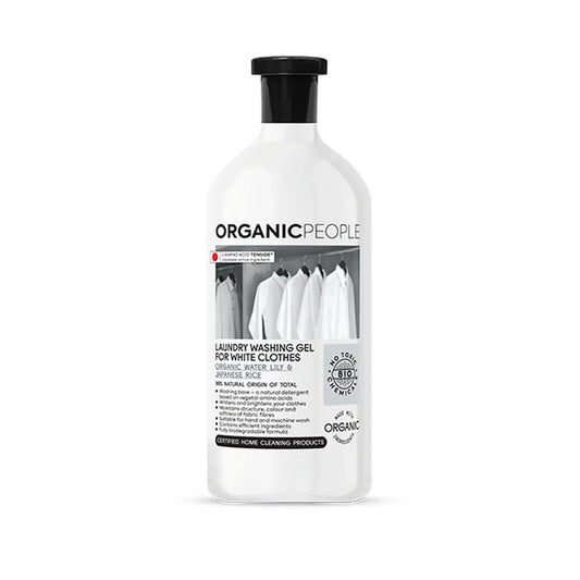 Organic People: Ekologinen nestemäinen pesuaine valkoisille vaatteille, Organic Water Lily & Japanese Rice, 1000 ml
 