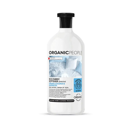 Organic People: Ekologinen, hellävarainen vaatteiden huuhteluaine. Orgaanista kookos- ja manteliöljyä, 1000 ml 