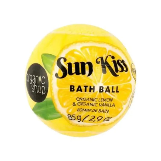 Organic Shop Sun Kiss -kylpypommi, orgaanista sitruunaa ja vaniljaa, 85 g
