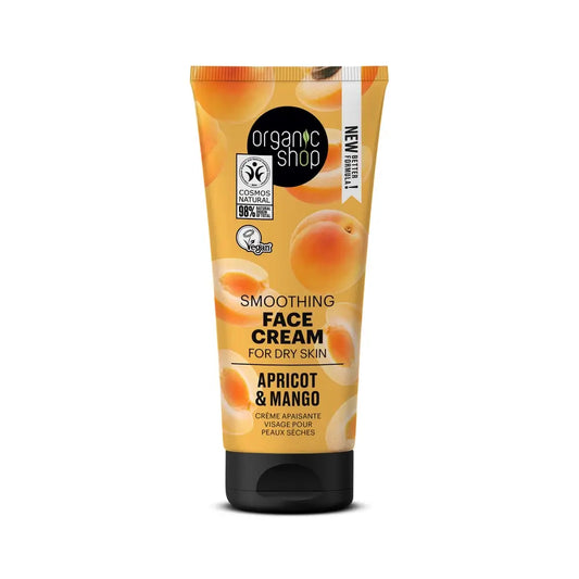 Organic Shopin kevyt päivittäinen kasvovoide kuivalle iholle, aprikoosi ja mango, 50 ml 