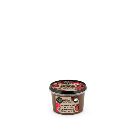 Organic Shop - kaakaon ja vadelman vartalokuorinta Choco & Raspberry, 250 ml