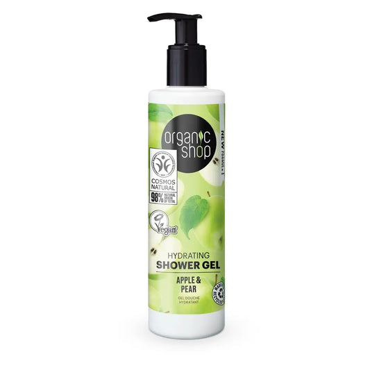 Organic Shopin kosteuttava suihkugeeli, omena ja päärynä, 280 ml 