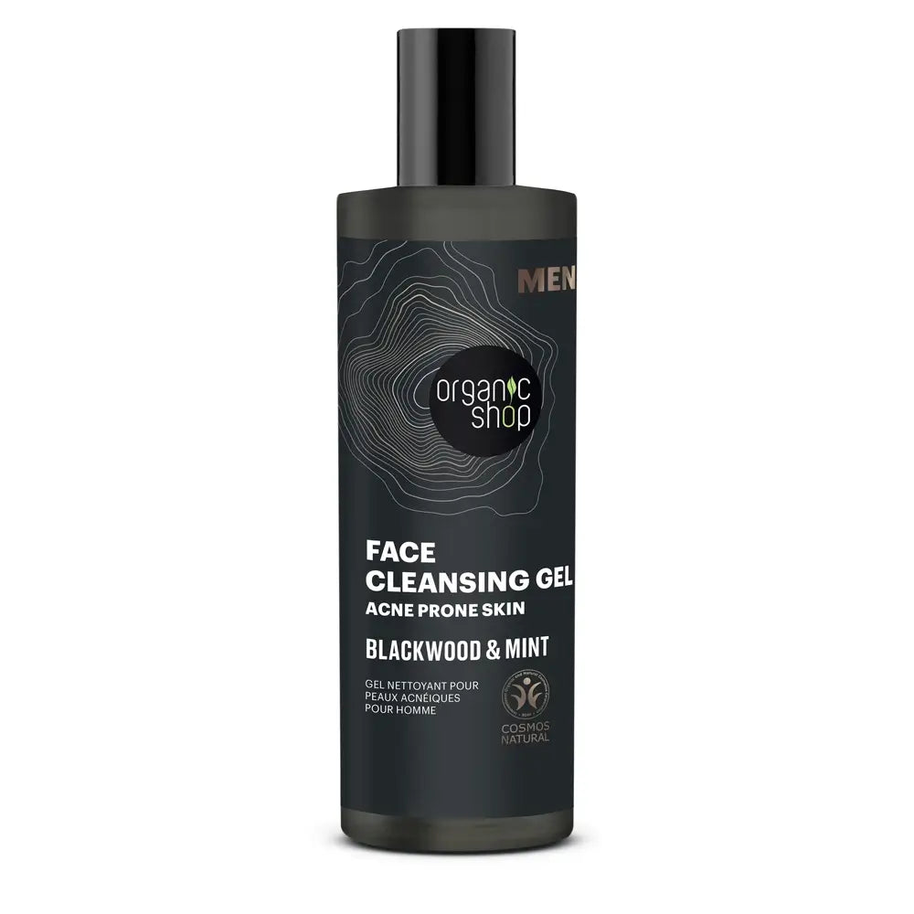 Organic Shopin akneiholle tarkoitettu puhdistusgeeli, tammikuori ja minttu, 200 ml 