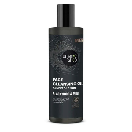 Organic Shopin akneiholle tarkoitettu puhdistusgeeli, tammikuori ja minttu, 200 ml 