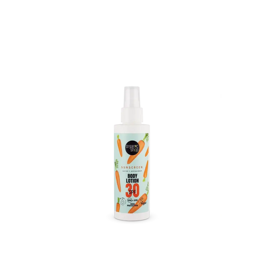 Organic Shop -vartalovoide, jossa on aurinkosuojaa, porkkana + antioksidantit, SPF 30, 150 ml 