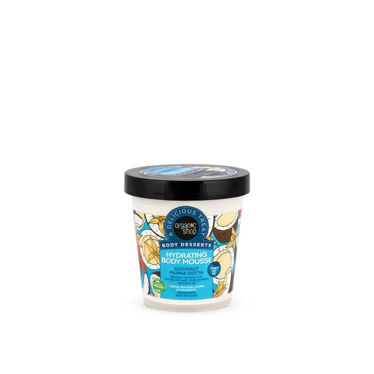 Organic Shopin kosteuttava vartalomousse, Panna Cotta De Coco, 450 ml 