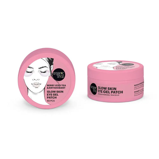 Organic Shop Glow Skin -silmägeelilaastarit, jäähdytetty marjatee ja antioksidantti, 60 kpl

 
